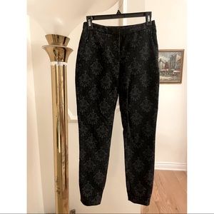 Kobi Halperin Alexandra Printed High Rise Ankle Pants. Black/Dark Grey. Sz 0.